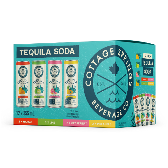 COTTAGE SPRINGS - TEQUILA SODA VARIETY PACK 12 AR