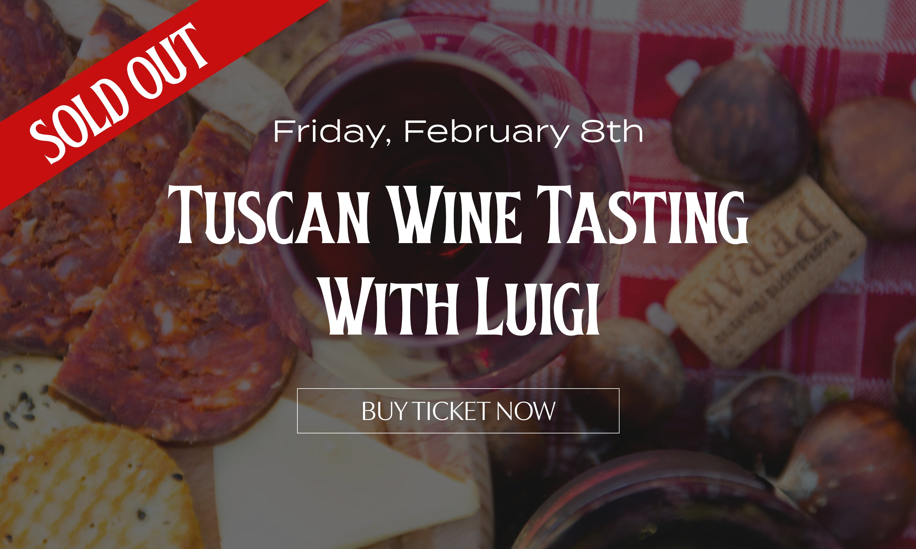 Decorative corn with text promoting 'Turkey Approved Wines' tasting event.