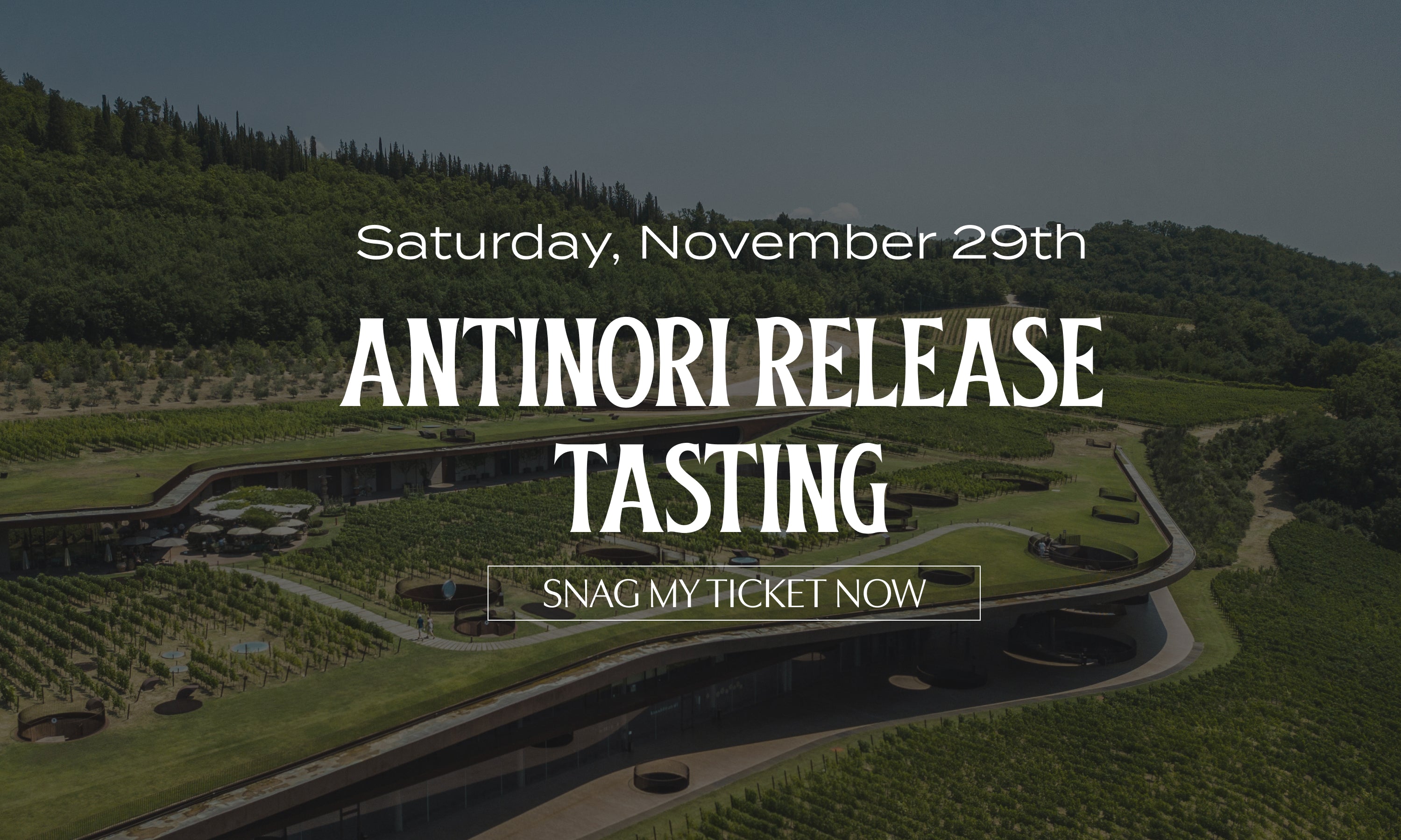 Decorative corn with text promoting 'Turkey Approved Wines' tasting event.