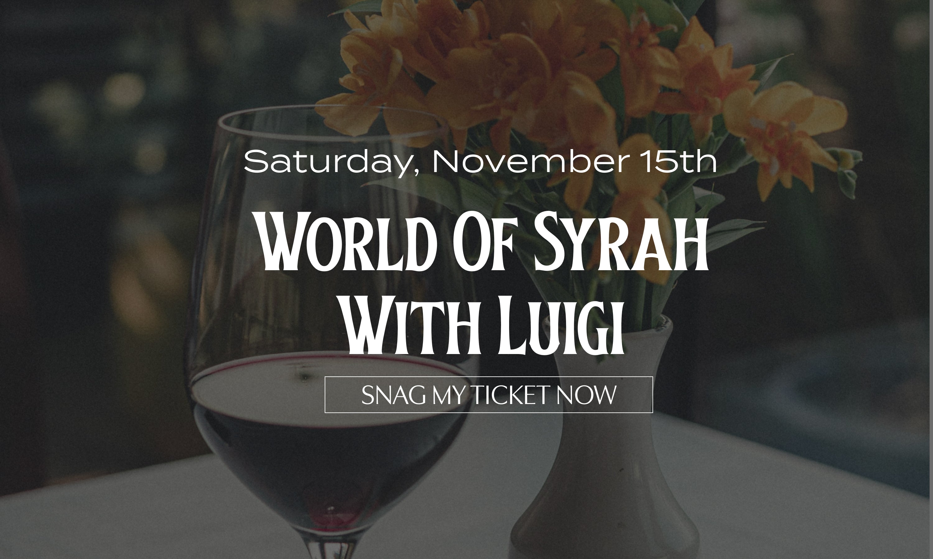 Decorative corn with text promoting 'Turkey Approved Wines' tasting event.