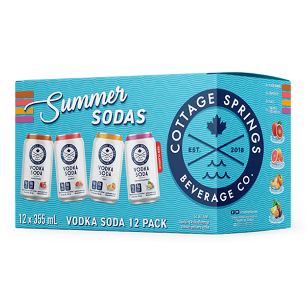 COTTAGE SPRINGS - VODKA SODA SUMMER SODAS 12 AR