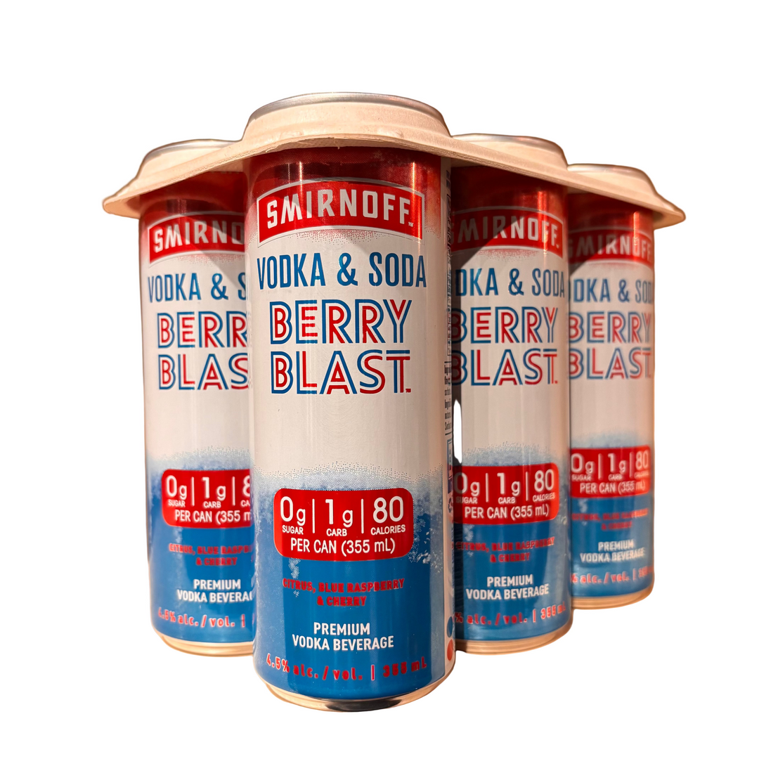 Smirnoff Vodka Soda Berry Blast Can 6AR