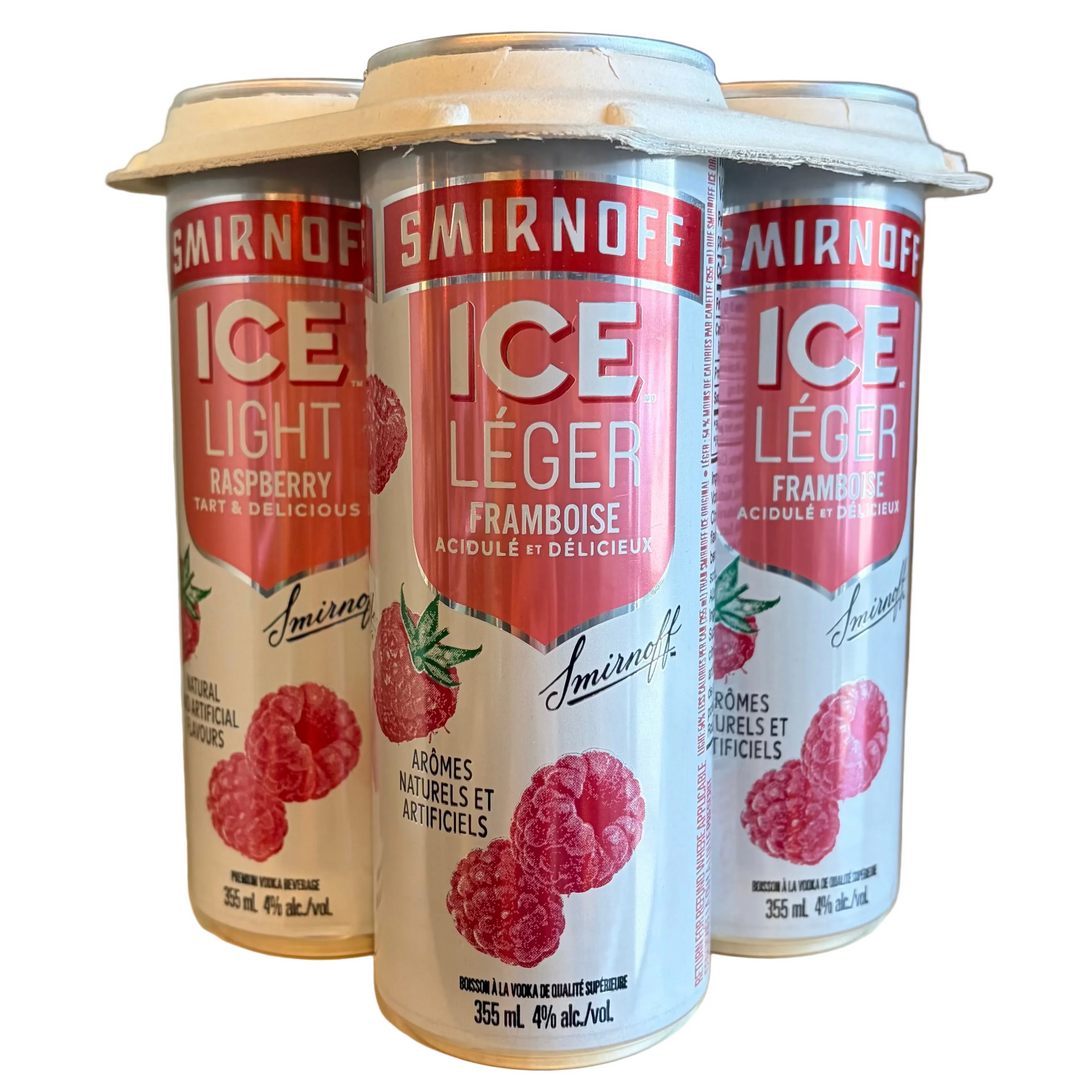 Smirnoff - Ice Light Raspberry & Soda 4AR