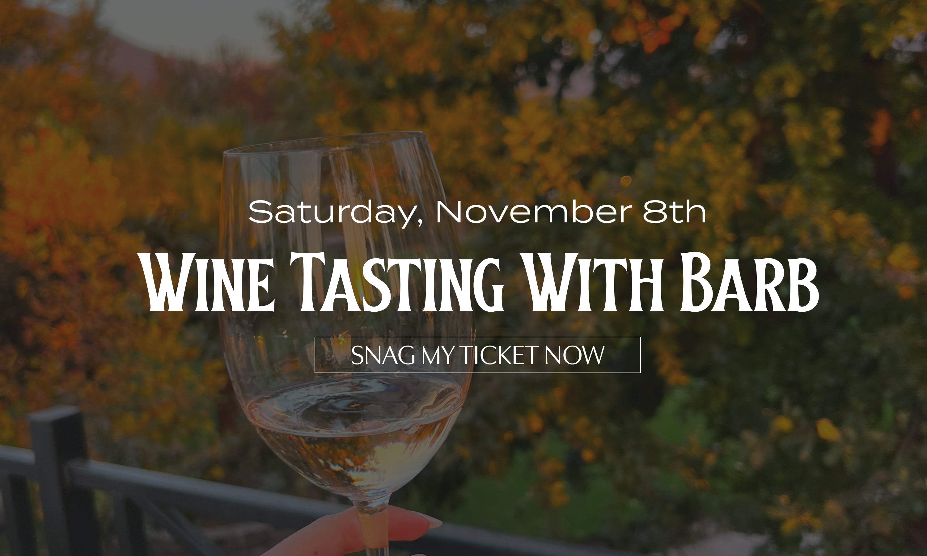 Decorative corn with text promoting 'Turkey Approved Wines' tasting event.