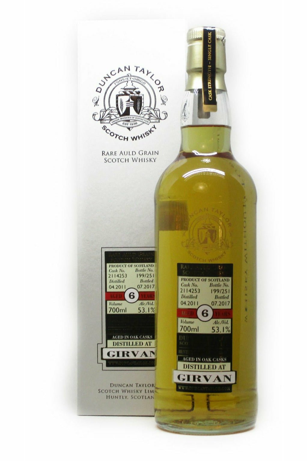Duncan Taylor Rare Auld Girvan 6 Year Scotch Whisky - francosliquorstore